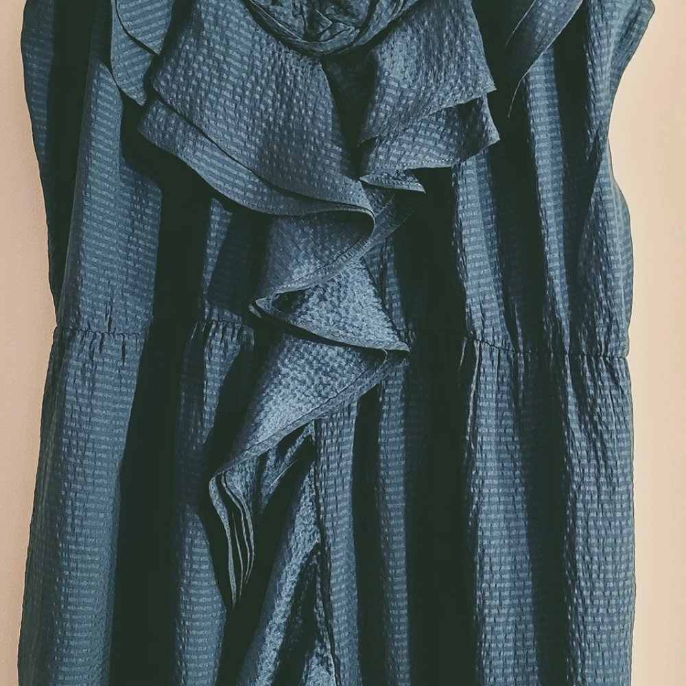 Rebecca Taylor Gorgeous Dark Teal Silk Dress Sleeveless Size Small